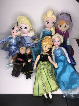 Disney Frozen Anna Elsa Kristof Rag Doll Set Of 8 Plush Stuffed