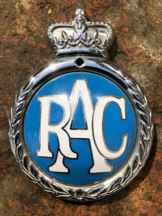 Vintage Car Badge Mascot Chrome Brass Enamel Rac H B Maker Birmingham