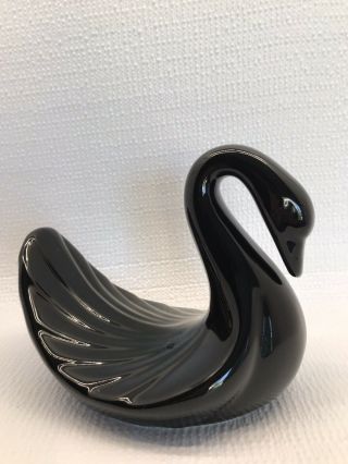 Vintage Andre Richard 80s Ceramic Black Swan Home Decor Figurine 7“