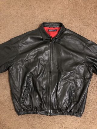 Vtg Polo Ralph Lauren 100 Soft Leather Jacket Mens Size Xl Zip Up