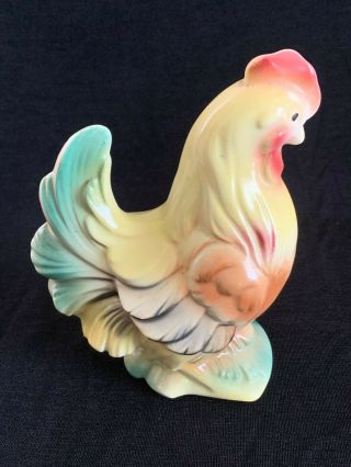 Vtg Ceramic Chicken Rooster Figurine Pottery Kitchen Farmhouse Decor Primitive 2
