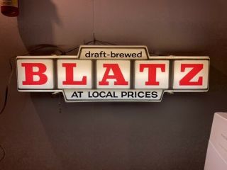 Vintage 1950s Blatz Beer Lighted Sign 11 " X 36 1/2 "