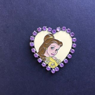 Jds - Jeweled Heart Belle Very Rare Beauty And The Beast Disney Pin 23390