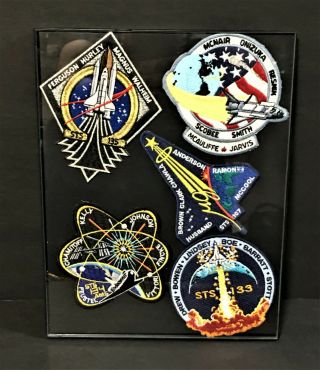 5 Nasa Space Shuttle Patches Sts - 107,  133,  134,  135 And 1986 Challenger Flight