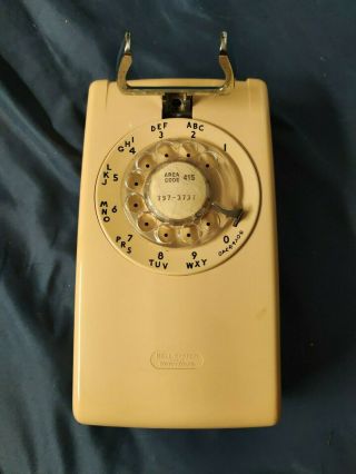 Vintage Bell System 5448mb R82 - 2 Pink Rotary Wall Telephone By Western Electric