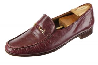 Vintage Oxblood Bally Emerson Gold Strap Loafers Dress Shoes 11.  5 M Italy