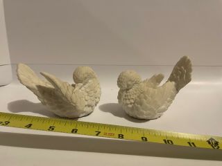 Vintage White Doves Carved Alabaster A Santini Italy Love Birds