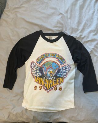 1984 Vintage Van Halen World Tour Concert Shirt Single Stitch Medium