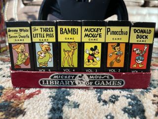 Vintage Walt Disney Mickey Mouse 1946 Library Of Games Card Decks Russell Mfg Co