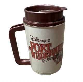 Vintage Disney Fort Wilderness Resort Plastic Travel Refillable Mug Usa Thermo