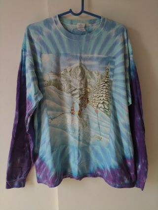 Grateful Dead Shirt T Shirt Vintage 1995 Ski Skiing Mountain Snow Tie Dye Gdm Xl
