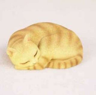 Pleasant Dreams Red Tabby Cat Figurine Statue Hand Painted Resin Gift