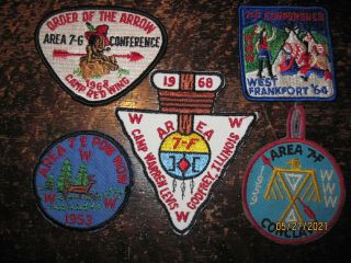5 Old Bsa/oa Area 7 Section Conclave Patches