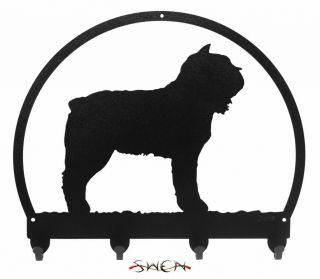 Swen Products Bouvier Des Flandres Dog Black Metal Key Chain Holder Hanger