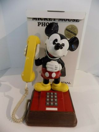 Walt Disney Mickey Mouse Touch Tone Phone Vintage Comdial T - 8000
