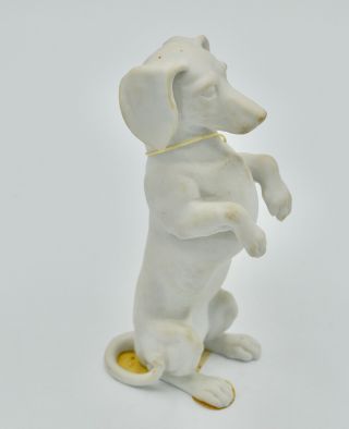 Vintage Ak Kaiser White Bisque Porcelain Dachshund Dog Figurine 457