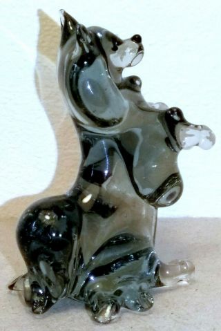 Hand Blown " Murano " Glass Collectable Standing Pomeranian Spitz Dog Figurine