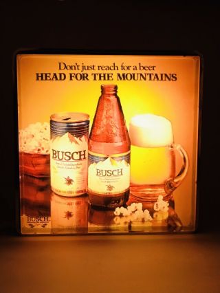 Vintage Hanging Busch Beer Electric Lighted Advertising Sign Man Cave Bar Decor