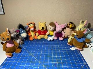 Disney Plush Dolls From Winnie The Pooh - Set Of 10 - 6 " - 11 "