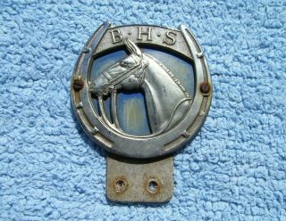 Vintage 1960s British Horse Society Riding Club Car Badge - Trecking/racing Emblem