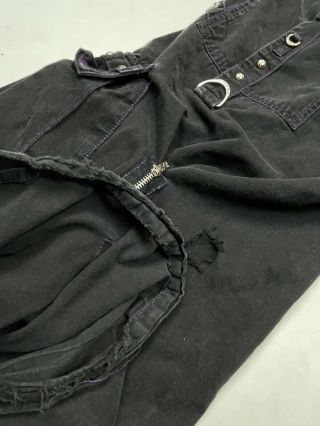 VTG 90s TRIPP NYC Bondage Pants Studs Gothic Grunge Size XL Black Distressed w36 3