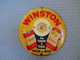 Vintage 9 " Toc Winston Cigarette Advertising Thermometer Sign Great