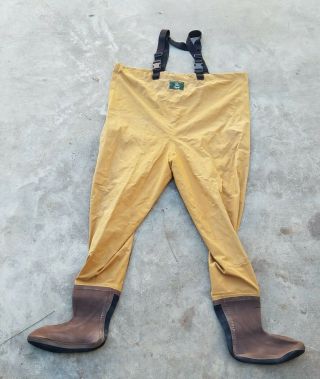 Vintage Orvis Chest High Fly Fishing Waders Tan Size Xl Neoprene Foot