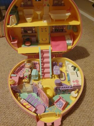 Vintage Lucy Locket 1992 Polly Pocket Pink Heart Case Dream Home Bluebird Toys