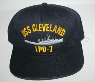 Uss Cleveland Lpd - 7 Hat Cap Vintage