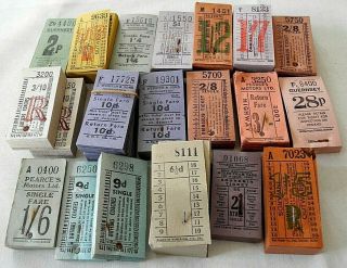 Bus Tickets: Punch Type Ticket Packs,  Mostly 50 