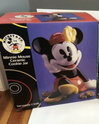 Mickey & Co.  Minnie Mouse Ceramic Cookie Jar Treasure Craft