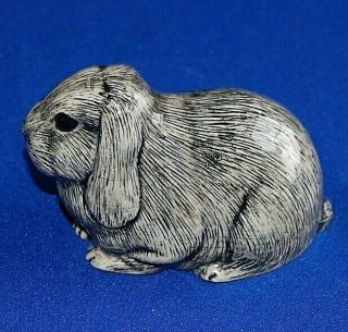 Quail Pottery Grey Lop Eared Rabbit. 2