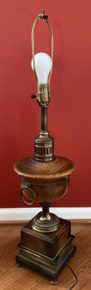 Vtg Frederick Cooper Brass Table Lamp Mid Century Urn Trophy Lamp