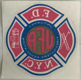 Fdny Decal Inside Window Sticker Uniformed Firefighters Ass Ufa Firefighter 4 "