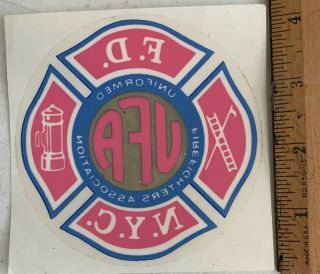 FDNY decal inside window sticker Uniformed Firefighters Ass UFA Firefighter 4 