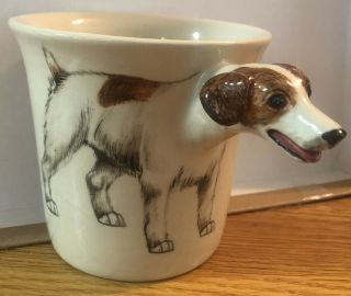 Blue Witch Pottery 3d Coffee Mug Jack Russell Terrier Ceramic Hand Crafted