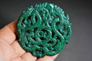 Exquisite Chinese Old Jade Carved Dragon/phoenix Lucky Pendant Amulet