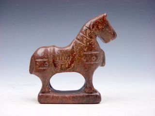 Old Nephrite Jade Stone Carved Sculpture Standing War Horse 12302004