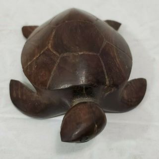 Vtg Mid Century Hand Carved Wood Swimming Sea Turtle Tortoise Amphibian Reptile