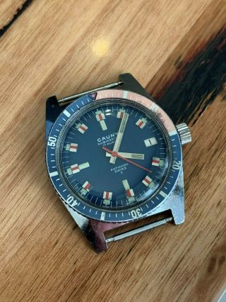 Cauny Prima Submarine 210m Vintage Blue Tritium Watch 2