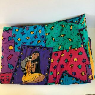 Vintage Disney Pocahontas Reversible Twin Comforter Blanket Double Sided Vibrant