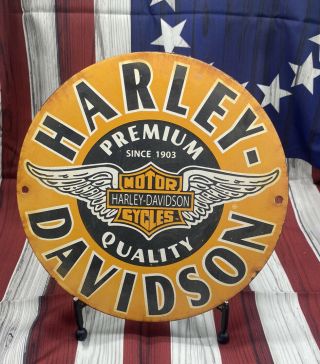 Vintage Harley Premium Quality Porcelain Sign Garage Shop Man Cave Game Room
