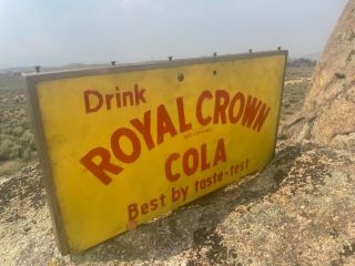 Rare Large Vintage Drink Royal Crown Cola Rc Soda Pop Sign Best By Taste Test