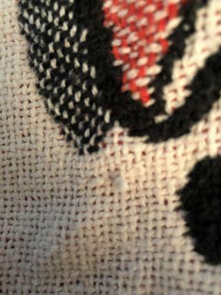 Vintage Disney 101 Dalmatians Reversible Blanket Tapestry Heavy Throw Red Black 3