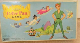 Vintage 1969 Parker Brothers Walt Disney Peter Pan Board Game W/box Not Complete