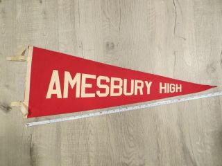 Amesbury Massachusetts Mass Ma High School Vintage Felt Pennant Flag Football