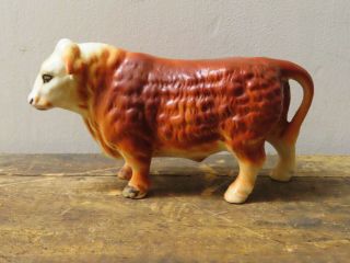 Vintage Geo.  Z.  Lefton Ceramic Brown Bull Steer Figurine Figure Cow