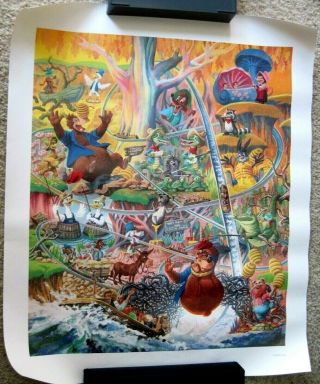 Vintage Walt Disney Charles Boyer Disneyland Splash Mountain Poster