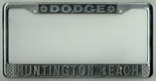 Huntington Beach California " Surf City " Dodge Vintage Mopar License Plate Frame