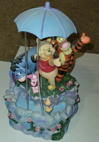 Disney Winnie The Pooh & Friends Musical Water Fountain W/umbrella